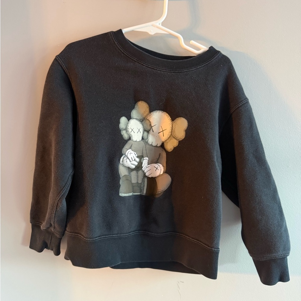 KAWS Kids Black Crewneck Sweatshirt Size 7–10